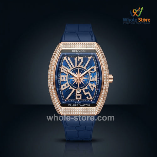 Denvosi Quare Watch – Luxury Tonneau Diamond Dial Chronograph Collection