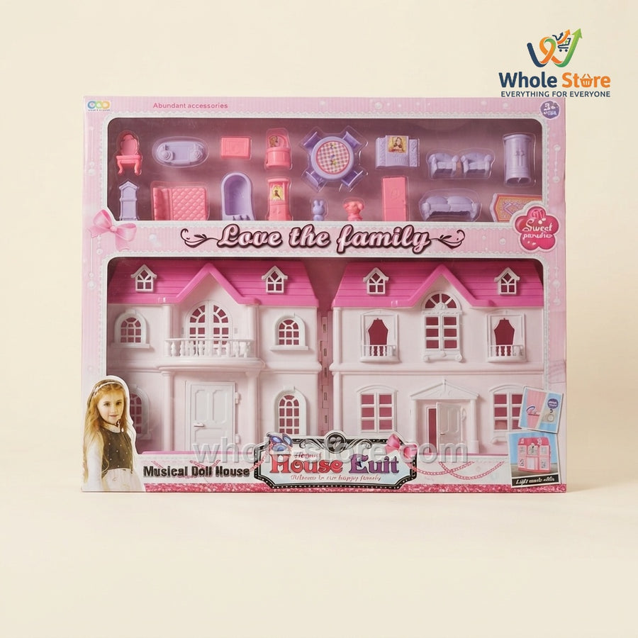 Love the Family Musical Doll House Playset with Furniture