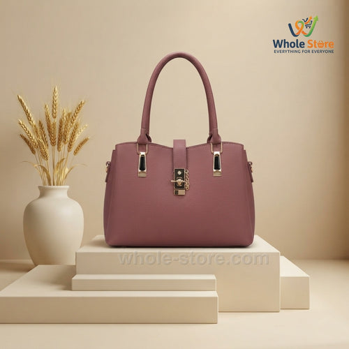 Structured Top-Handled Handbag in Dusty Rose