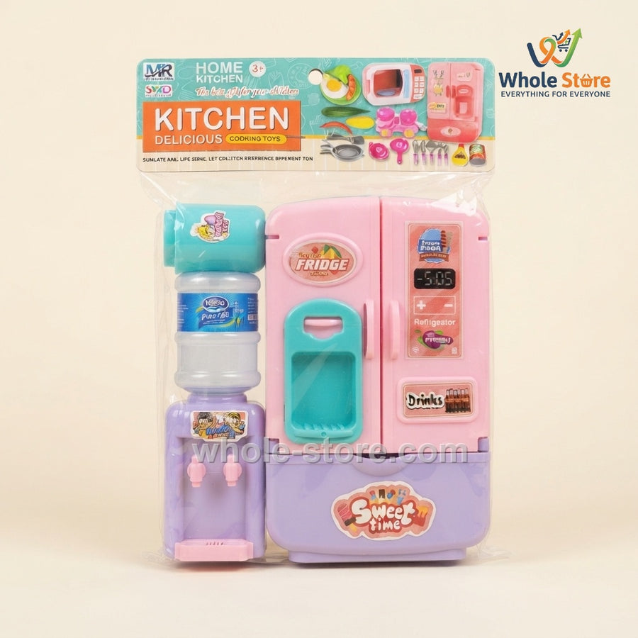 Home Kitchen Delicious Cooking Toy Refrigerator & Water Dispenser Set (3+ Years)