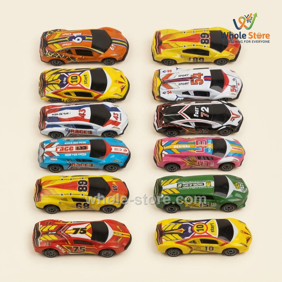 Die-Cast Racing Sports Cars - 12-Piece Assorted Set