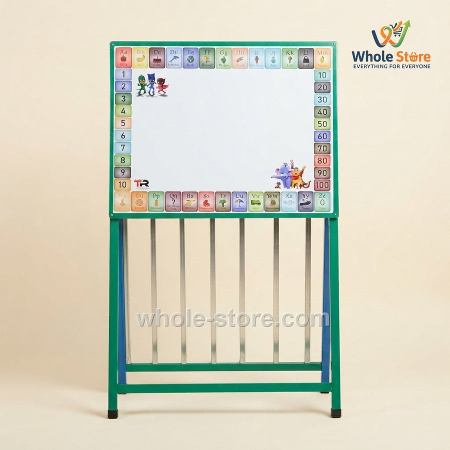 Double-Sided Educational Alphabet and Number Standing Whiteboard Easel