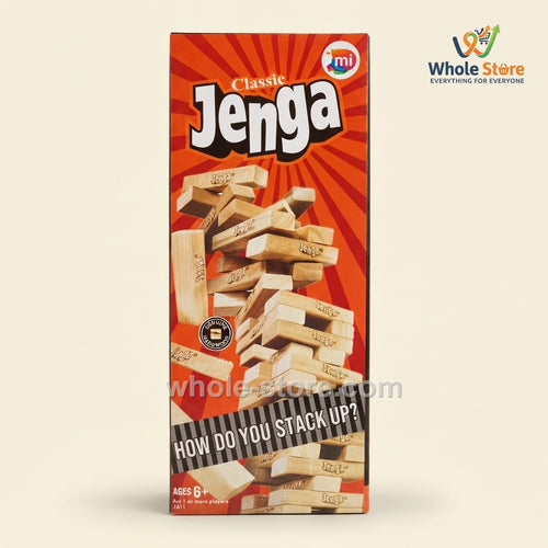 Classic Jenga Wooden Stacking Block Game (6+ Years)