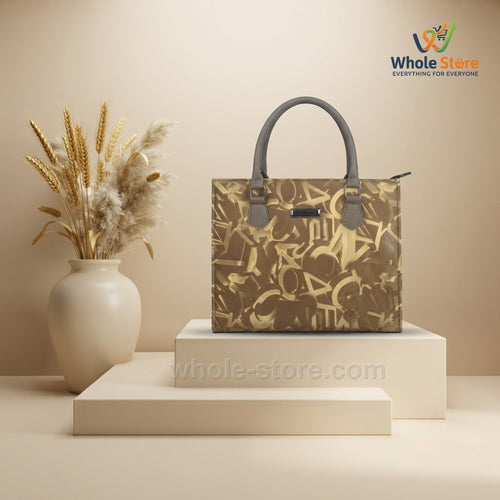Olive Green Abstract Monogram Tote Bag