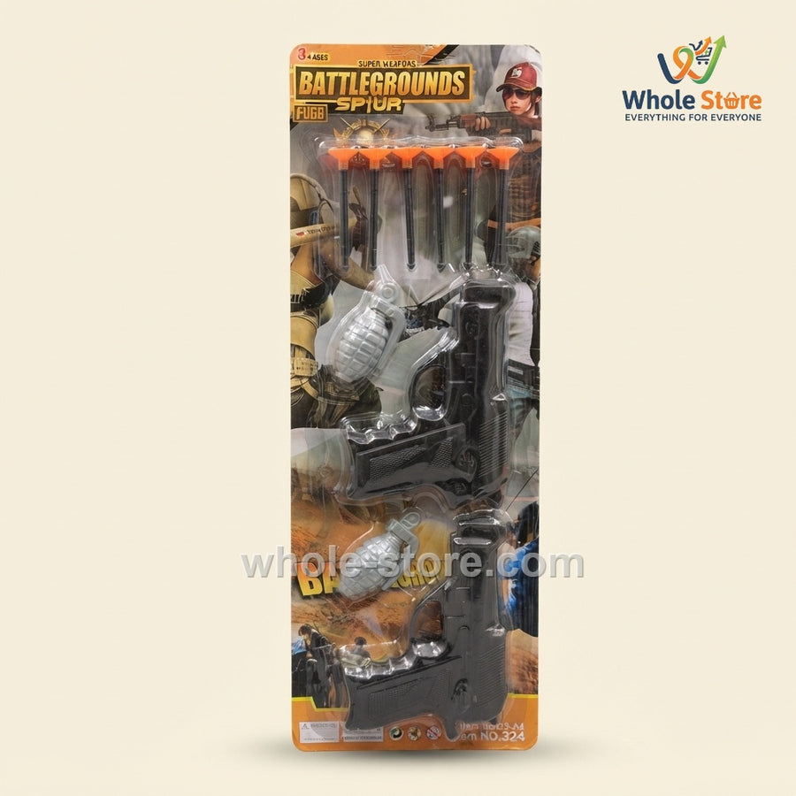 Battlegrounds Tactical Double Blaster and Grenade Toy Set (3+ Years)