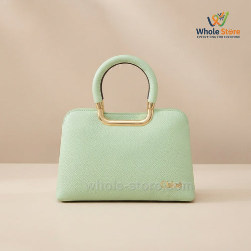 Structured Top-Handle Bags with Embossed Monogram Pattern