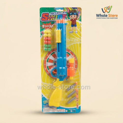 Soft Bullet Boom Toy Rifle and Dart Target Set