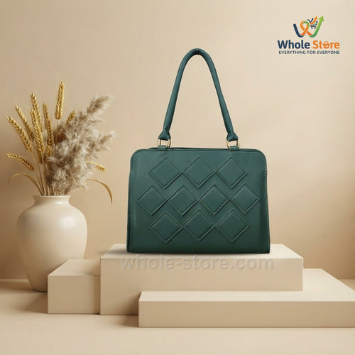 Dark Green Quilted Diamond Handbag